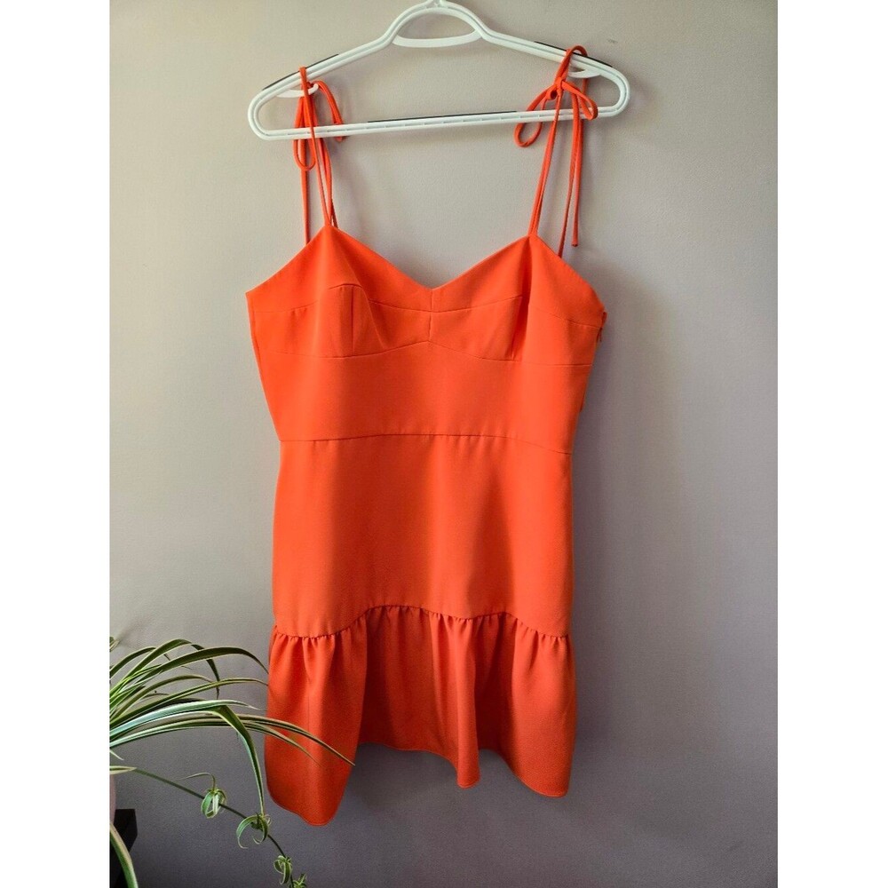 Gianni Bini Koi Orange Elena Ruffle Corset Mini Dress - Size 12